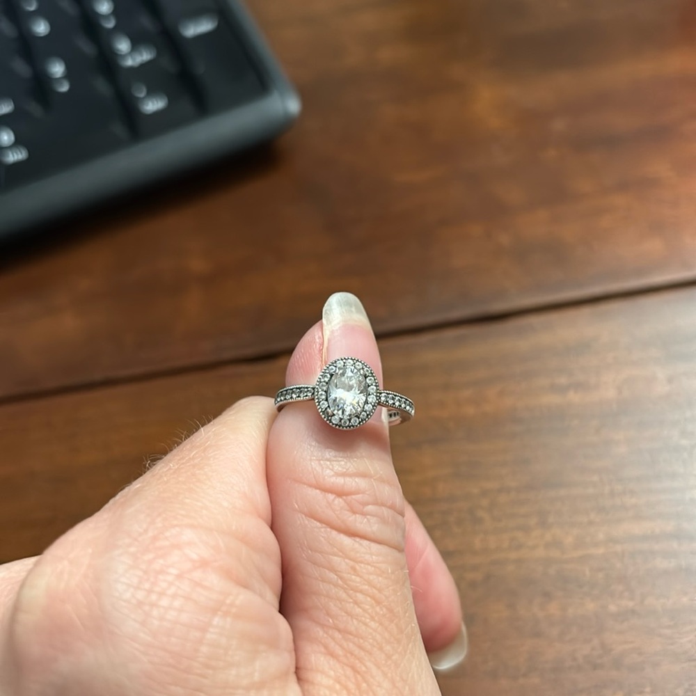 Elegant Silver Halo Ring